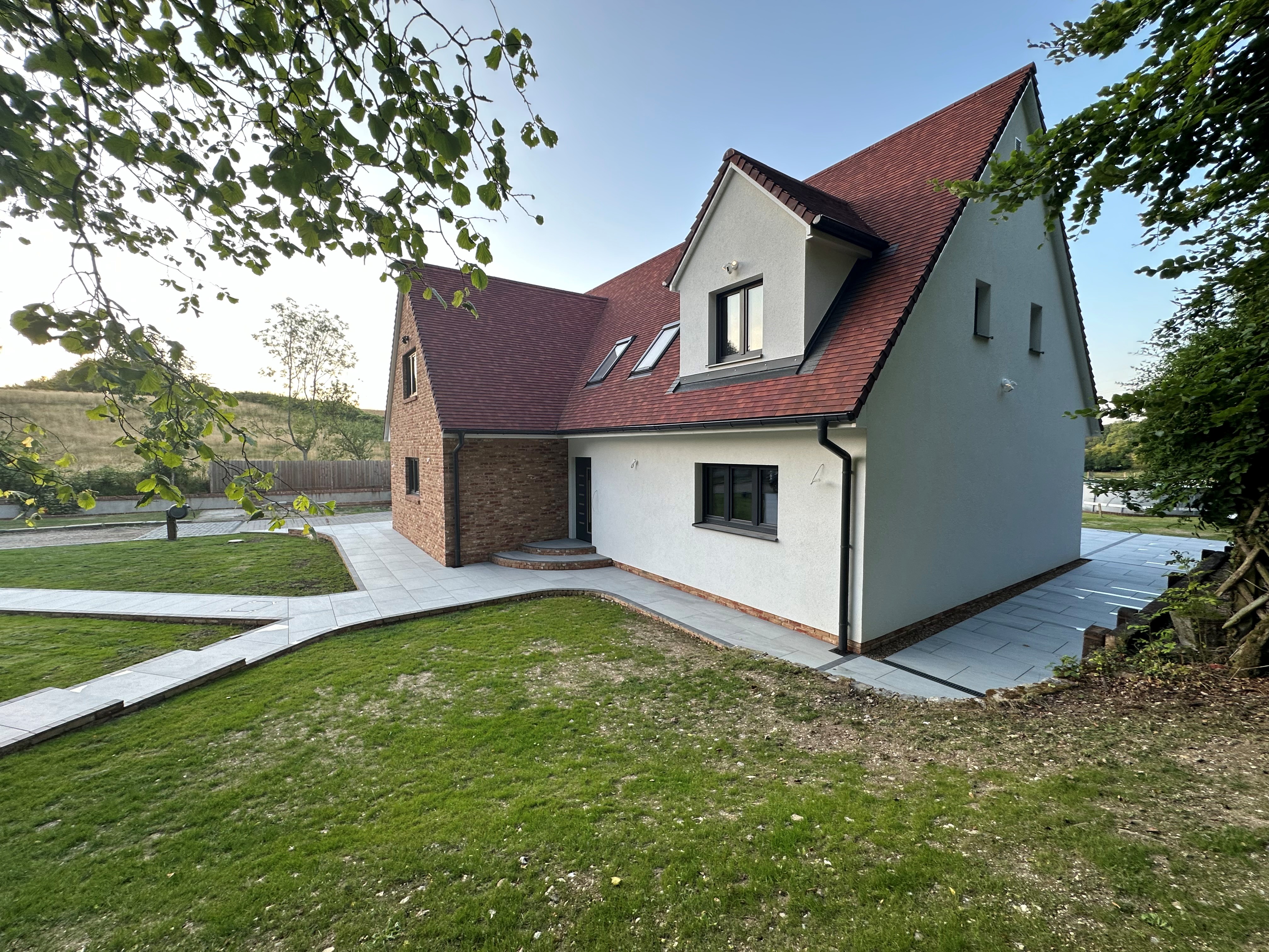 Feature brick wall on Danwood timber-frame house
