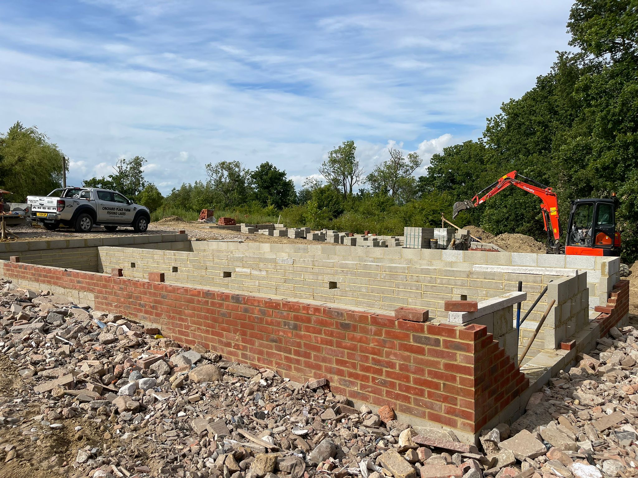 New build foundations on a large development site