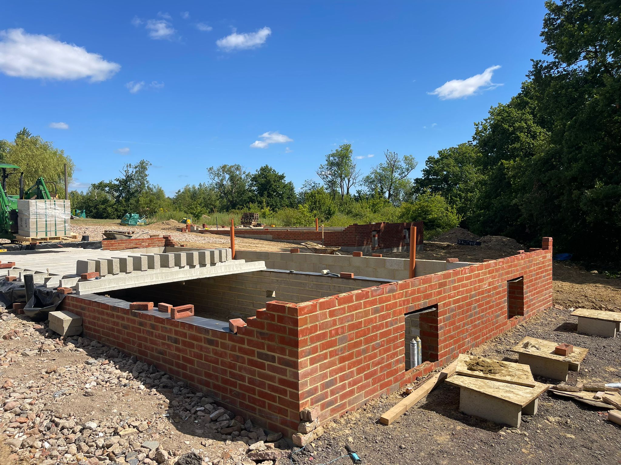 Large new build substructure with window and door openings