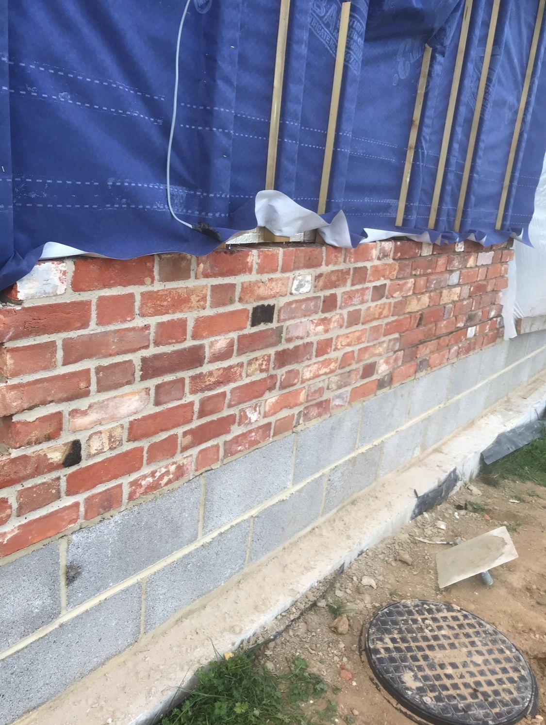 Reclaimed brick skin side elevation on timber-frame build