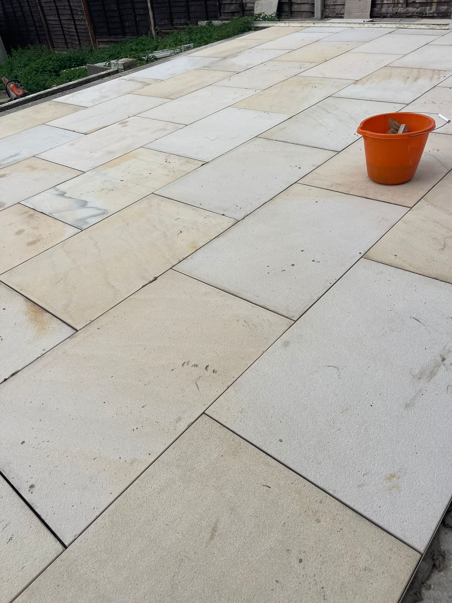 Sawn stone patio surface detail